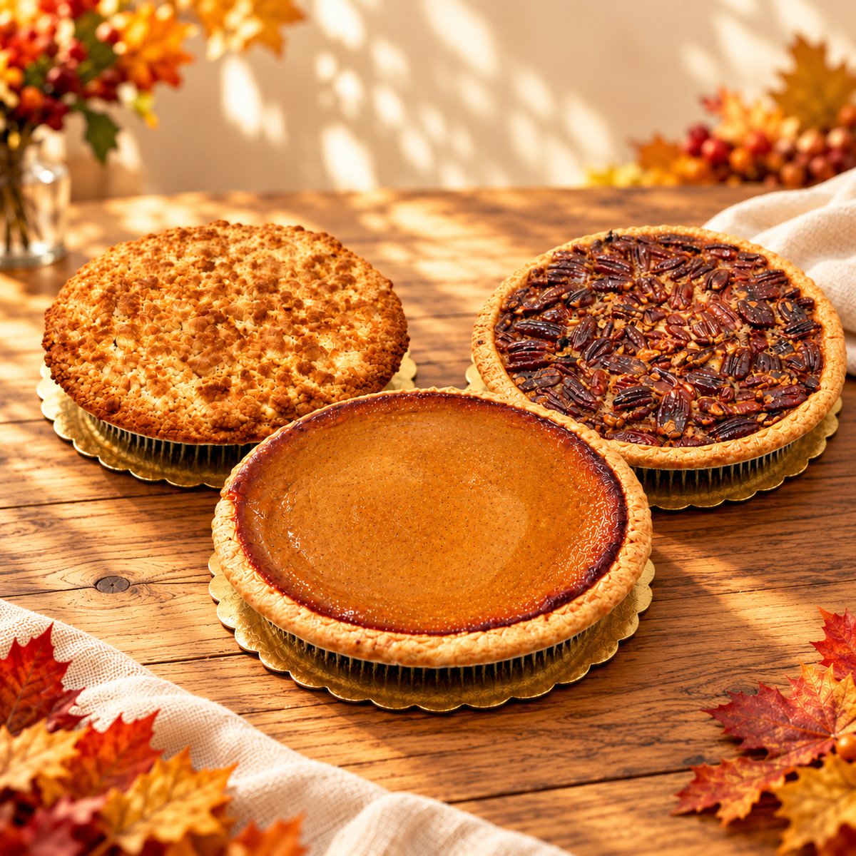 Traditional Thanksgiving Pie Trio